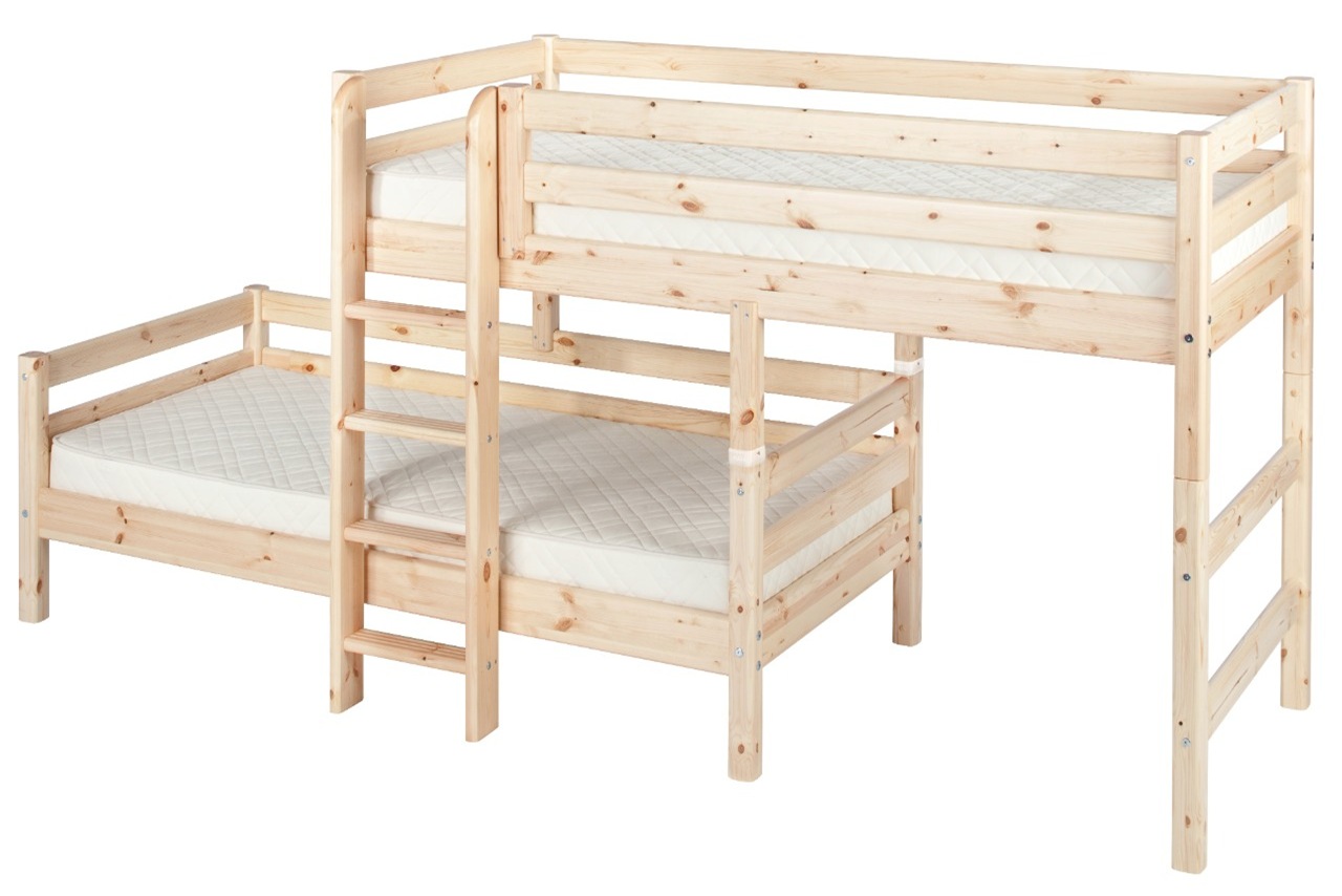 Semi High Bunk Bed Straight Ladder Classic Clear Semi High Bunk Bed Straight Ladder Classic Clear