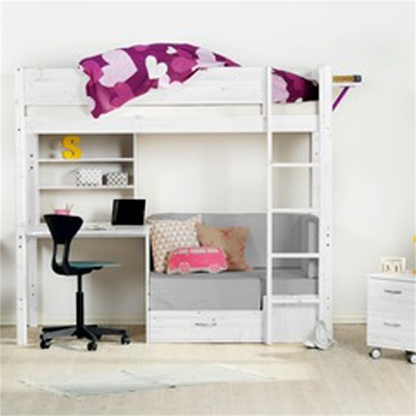 Trendy High Bed With Sofa Desk Combination Excludes Cushions Basic Tendy Sofa Deskwhitewsh Thumbnail0