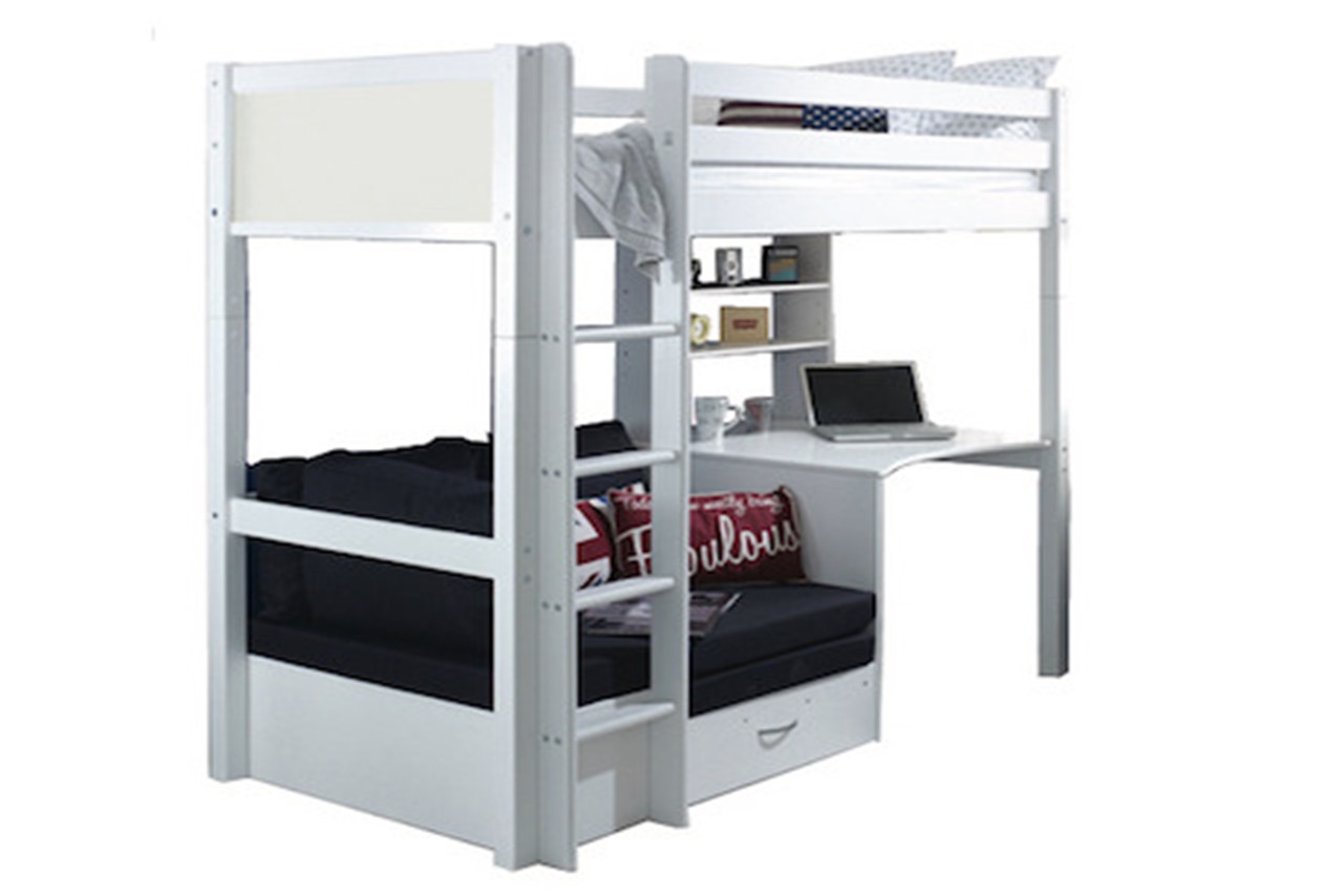 High Bed Sofa Bed Desk Nordic White Bed End Panels