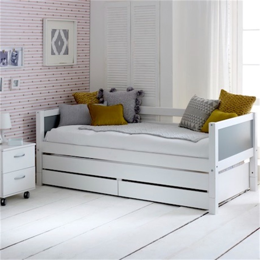 Day Bed Nordic Trundle drawers opt. colour bed ends